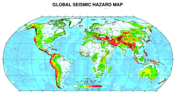 نقشه جهانی خطر زلزله 